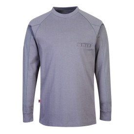 FR antistatisch shirt met ronde hals FR33 in grijs en lange mouwen. Er is een link naar de artikelpagina toegevoegd.
