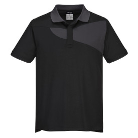 PW2 Cotton Comfort Poloshirt PW210 in zwart-grijs. Er is een link naar de artikelpagina toegevoegd.