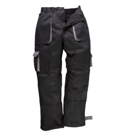 Portwest Texo contrastbroek TX11 in zwart. Een link naar het artikel is toegevoegd.
