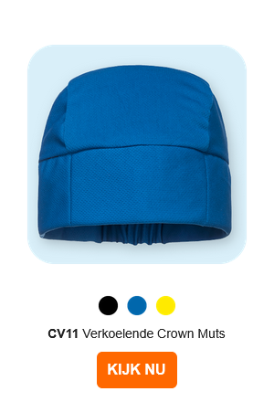 Afbeelding van de CV11-koelkap in het blauw. Er is een link naar de artikelpagina opgenomen.