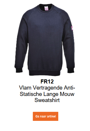 Afbeelding van de vlamvertragende, antistatische Modaflame FR12 sweatshirt met lange mouwen in blauw met een link naar de productpagina.