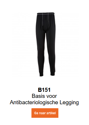Afbeelding van de antibacteriële Basis Pro legging B151 in zwart. De afbeelding linkt naar de productpagina.