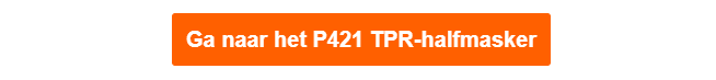 Oranje knop die naar de productpagina van het TPR-halfgelaatsmasker P421 leidt.