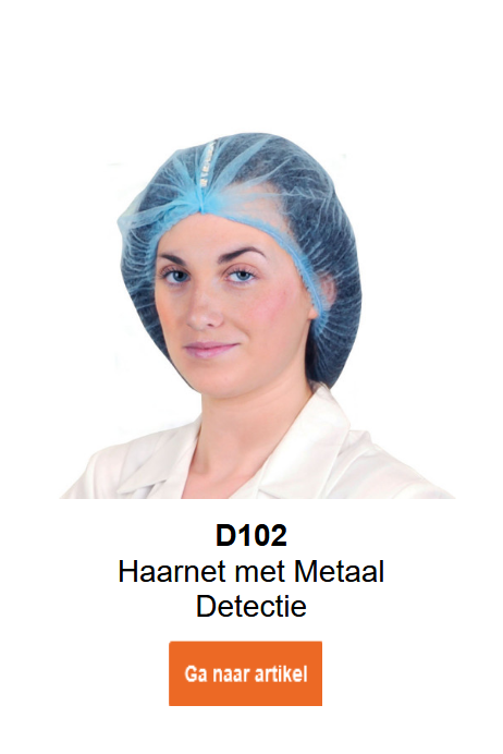 Afbeelding van het detecteerbare haarnet D102 in blauw.