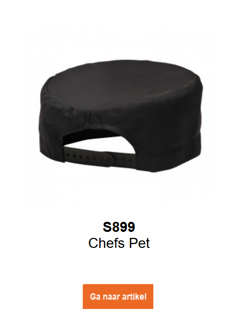Afbeelding van de koksmuts S899 in zwart.