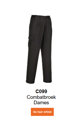 Afbeelding van de Combat C099 damesbroek in zwart met een link naar het artikel.
