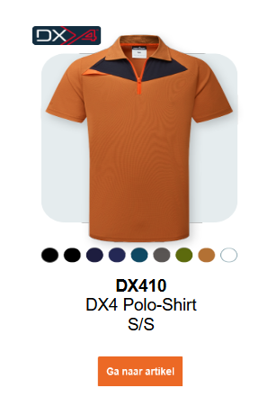 Afbeelding van het DX4 Poloshirt S/S DX410 in roestbruin. Er is een link naar het artikel beschikbaar.