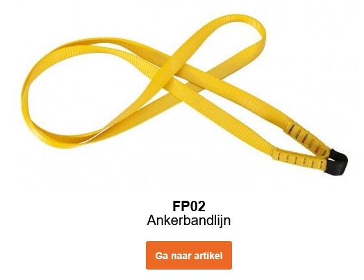 Afbeelding van de bandslinger 2m FP02 in geel met zwarte details. Link leidt naar de productpagina.