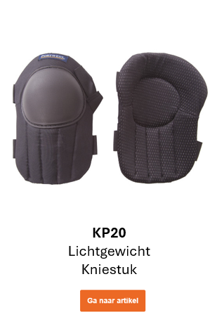 Afbeelding van lichtgewicht kniebeschermers KP20, voor- en achteraanzicht.