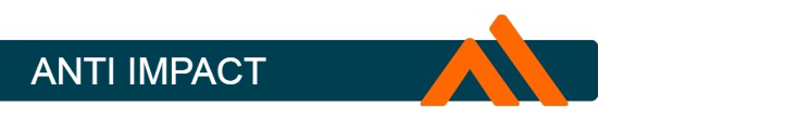 Blauwe achtergrondbanner met oranje Portwest-logo en de inscriptie "Anti Impact". Er is een link naar de selectie van slagvaste handschoenen.