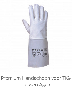 Afbeelding van de Premium Tig-lashandschoen A520 in grijs met een link naar de artikelpagina.