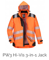 PW3 hoge zichtbaarheid 3-in-1 jas in oranje.